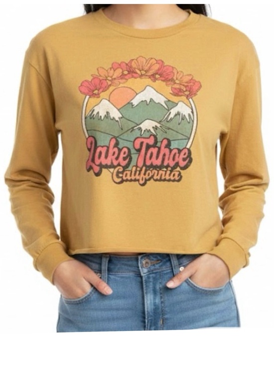 Blue 84 Tops - Blue 84 “Lake Tahoe, California” Crop Graphic Tee (NWOT) (Size: Large)